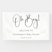 Oh Boy Modern Script Baby shower Spandoek (Horizontaal)