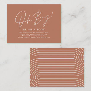 Oh Boy Modern Terracotta baby shower Breng een boe Notitiekaartje