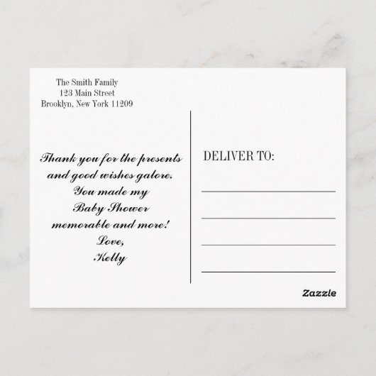 Oh Boy Mustache Baby shower Bedankt Briefkaart (Achterkant)