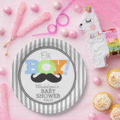 Oh Boy Mustache Baby shower Papieren Bordje (Feest)