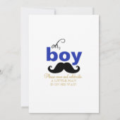 Oh Boy Mustache Baby shower Uitnodiging (Achterkant)