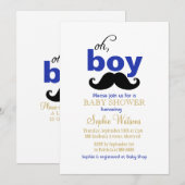 Oh Boy Mustache Baby shower Uitnodiging (Voorkant / Achterkant)