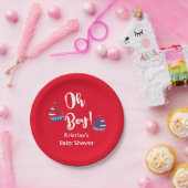 Oh Boy Nautical Baby Boy Baby shower bord (Feest)