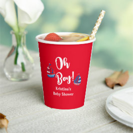 Oh Boy Nautical Baby Boy Baby shower cup Papieren Bekers