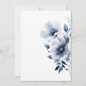 Oh Boy Navy Blue Floral Baby shower Kaart (Achterkant)