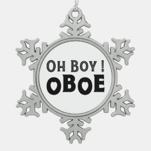 Oh Boy Oboe Tin Sneeuwvlok Ornament