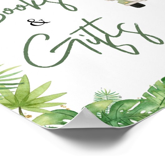 Oh Boy Oerwoud Safari Baby shower Boeken en gesche Poster (Hoek)