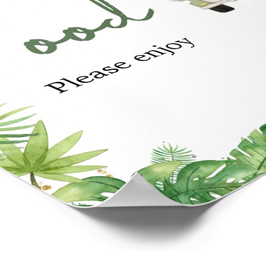 Oh Boy Oerwoud Safari Baby shower Eten Poster (Hoek)