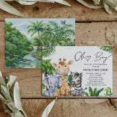Oh Boy Oerwoud Safari Baby shower Green Invitation Kaart