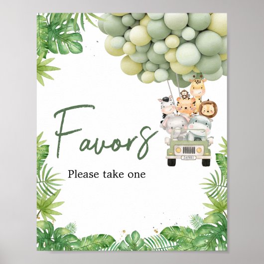 Oh Boy Oerwoud Safari Baby shower gunsten Poster (Voorkant)