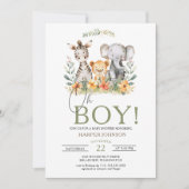 Oh Boy Oerwoud Safari Baby shower Kaart (Voorkant)