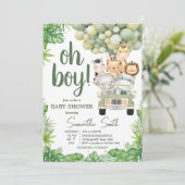 Oh Boy Oerwoud Safari Baby shower Kaart (Staand voorkant)