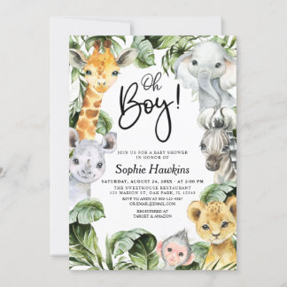 Oh Boy Oerwoud Safari Baby shower Kaart