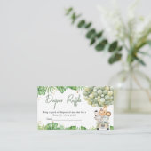 Oh Boy Oerwoud Safari Baby shower Luier Raffle Informatiekaartje (Staand voorkant)