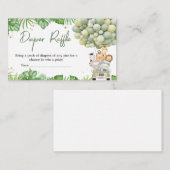 Oh Boy Oerwoud Safari Baby shower Luier Raffle Informatiekaartje (Voorkant / Achterkant)