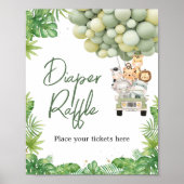 Oh Boy Oerwoud Safari Baby shower Luier Raffle Poster (Voorkant)
