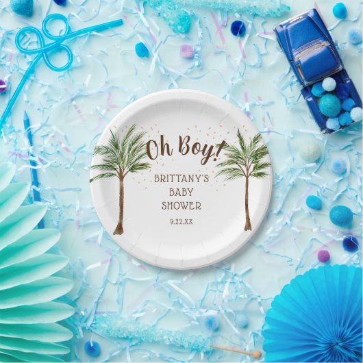 Oh Boy Oerwoud Safari Baby shower Papieren Bordje (Feest)