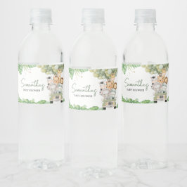 Oh Boy Oerwoud Safari Baby shower Waterfles Etiket