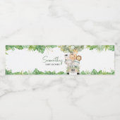 Oh Boy Oerwoud Safari Baby shower Waterfles Etiket (Enkel label)