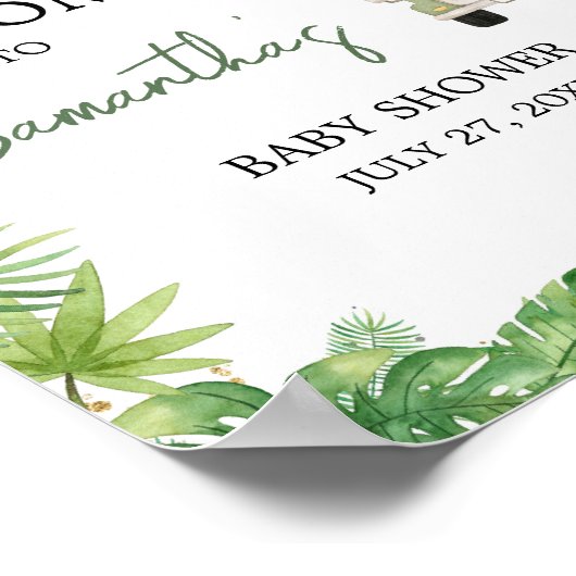 Oh Boy Oerwoud Safari Baby shower Welkom Poster (Hoek)