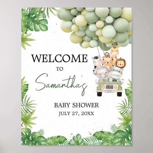 Oh Boy Oerwoud Safari Baby shower Welkom Poster (Voorkant)