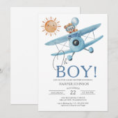 Oh Boy Oerwoud Safari Vliegtuig Baby shower Kaart (Voorkant / Achterkant)