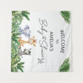 Oh Boy Oerwoud Safari Welkom Baby shower Tapestry Wandkleed (Voorkant (horizontaal))