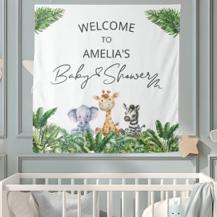 Oh Boy Oerwoud Safari Welkom Baby shower Tapestry Wandkleed