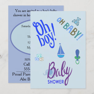 Oh boy! Oh Baby! Baby Shower Kaart