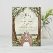 Oh Boy Olifant Baby Shower Uitnodiging (Staand voorkant)