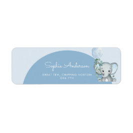 Oh Boy Olifant Boy Met Ballon Baby shower Etiket
