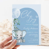 Oh Boy Olifant Boy Met Ballon Baby shower Kaart