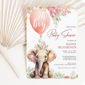 Oh boy olifant herfstballon baby shower kaart