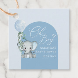 Oh Boy olifant met ballon Baby shower Bedankjes Labels