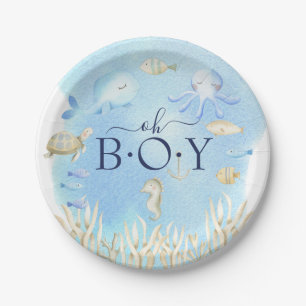 Oh Boy Onder het Zee Baby shower 7" Bord