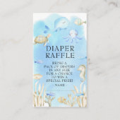 Oh Boy Onder het Zee Baby shower Luier Raffle Informatiekaartje (Voorkant)