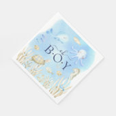 Oh Boy Onder het Zee Baby shower Papieren servette Servet (Hoek)