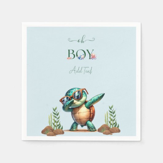 Oh boy onder het Zee Turtle Party Servet (Voorkant)