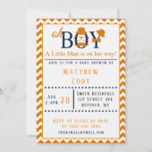 Oh Boy Oranje en Blue Baby shower Kaart (Voorkant)