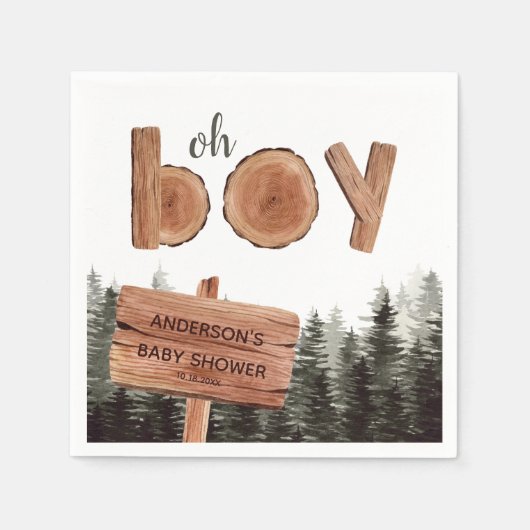Oh Boy Pine Trees Servet (Voorkant)