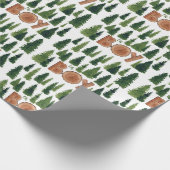 Oh Boy Pine Trees Woodland Baby shower Cadeaupapier (Hoek)