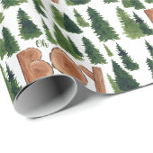 Oh Boy Pine Trees Woodland Baby shower Cadeaupapier (Rol Hoek)