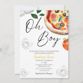Oh Boy Pizza Pacifiers Italiaans Baby shower Kaart (Voorkant)