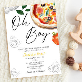 Oh Boy Pizza Pacifiers Italiaans Baby shower Kaart