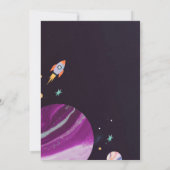 Oh Boy Planets Buitter Space Baby shower Uitnodigi Kaart (Achterkant)