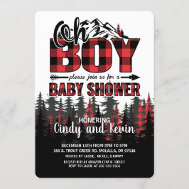 Oh Boy Pset Lumberjack Baby shower Uitnodiging
