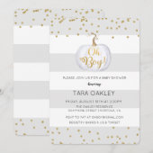 Oh Boy Pumpkin Glitter Baby shower Invitation Kaart (Voorkant / Achterkant)
