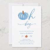Oh Boy Pumpkin Modern Herfst Baby shower Kaart (Voorkant)