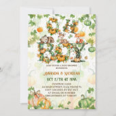 Oh Boy Pumpkin & Woodland Animals Herfst Baby show Kaart (Voorkant)