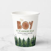 Oh Boy - Rustic Boy Woodland Baby shower Papieren Bekers (Voorkant)